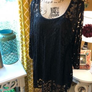 ✨SOLD✨Black Lace Tunic
